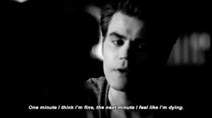 White text the vampire diaries quotes words pain b&w tv show stefan ...