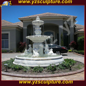White Horse Marble Water Fountain