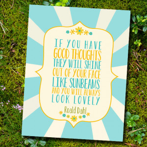 Roald Dahl Quote about Sunbeams - Cute Print for a Little Girls ...