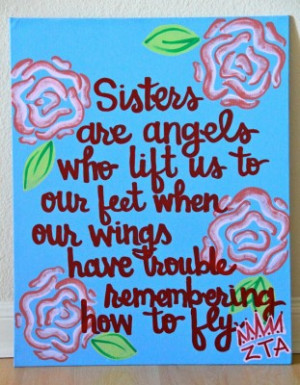 Sisters are Angels – Handpainted Sorority Quote
