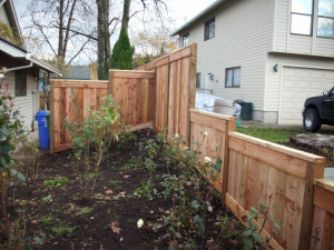 Here is a nice fence that borders a rose garden.