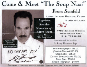 This is, of course, Larry Thomas, the actor who played the Soup Nazi ...