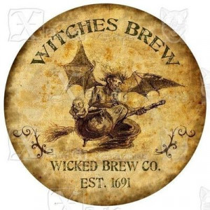 Witches Brew bottle label. Cool