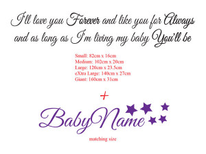 Details about Custom I'll Love You Forever Always My Baby You'll Be ...