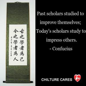 Scholars Study Confucius Quote Characters Calligraphy Wall Scroll