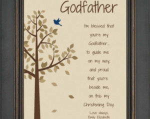 GODFATHER custom gift for Baptism Day - 8x10 Print - Personalized gift ...