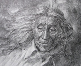pencil portrait print Native American Elder detail Large Print, Pencil ...
