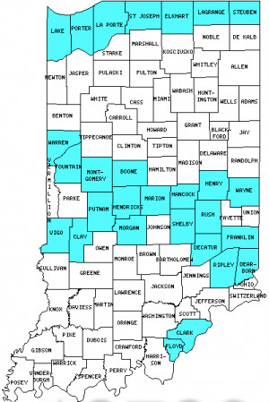 Counties in Indiana that I have Visited