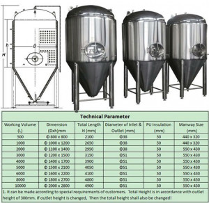 fermentation tank for beer fermentations