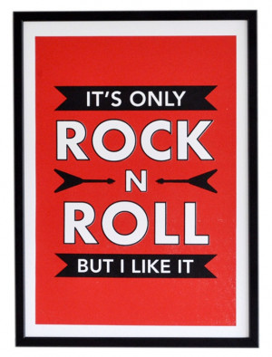 Only ROCK N ROLL Screen Print Poster - Rolling Stones - Retro Music ...