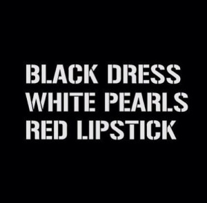 black #dress #red #lips #classy