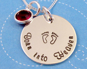 Miscarriage Necklace, Mothers Neckl ace, Born into Heaven, Loss ...