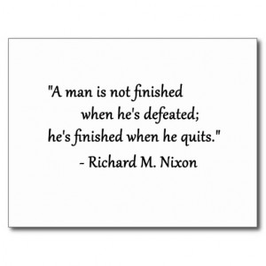 Man Not Defeated Quote Post Card