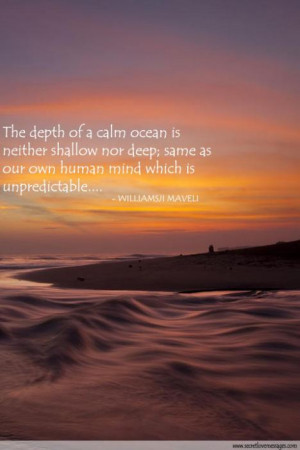 The depth of a calm ocean