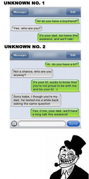 funny text message troll dad