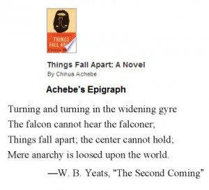 IMAGE- Epigraph to 'Things Fall Apart,' by Chinua Achebe