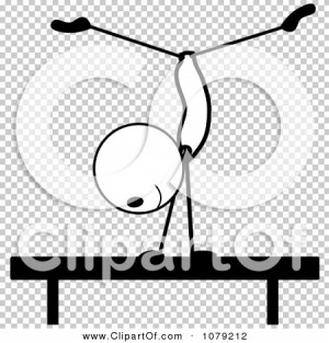 Clipart-Black-And-White-Stick-Person-Gymnast-On-The-Balance-Beam ...