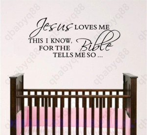 Jesus loves me Wall Quote decals Removable stickers decor Vinyl art ...