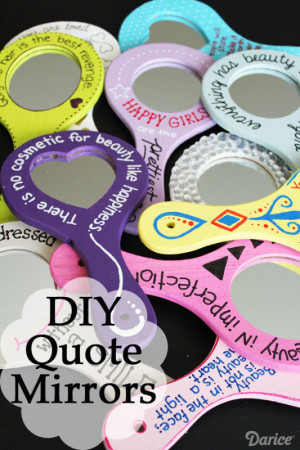 diy gifts for girls beauty quote mirrors