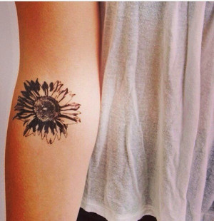 sunflower-tattoo-balck