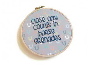 Parks and Rec Embroidery Hoop Art Horse Grenades by StitchCulture, $37 ...