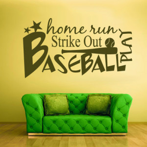 ... Sticker Decals Decor Art Words Sign Quote Baseball Strike out (z1209