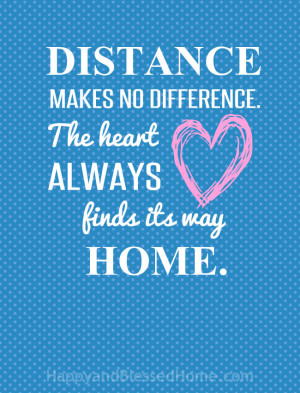 Quote Art Distance Makes no Difference The Heart Always Finds Its way
