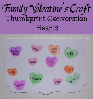 Thumbprint Conversation Hearts {Family Valentine’s Day Craft}
