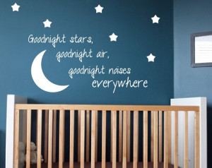 Kids Room Wall Decal Goodnight Moon Quote Nursery Decor Home Decor. $ ...