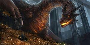 ... Smaug and Bilbo. You can also see how Smaug’s chest and mouth glow