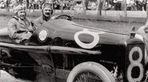 Louis Chevrolet is shown driving Durant around a track in this photo.
