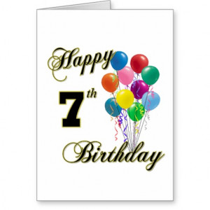 Happy 7th Birthday Post Cards and Birthday Cards Greeting Card