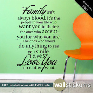 Wall Quote Decal - Family isn't always blood Living Room Vinyl Wall ...