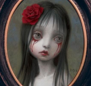 girl crying blood famous painting Image