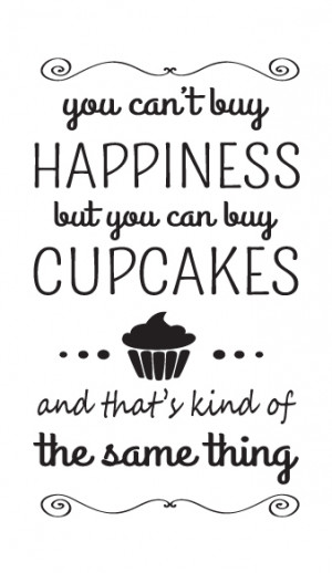 cupcake wall art quote home kitchen wall stickers happiness cupcake ...