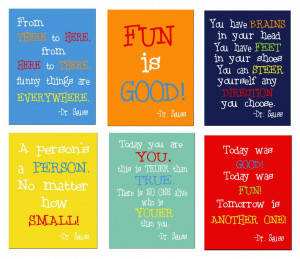 Details about DR SEUSS QUOTES ON STRETCHED CANVAS EACH SIZE ...