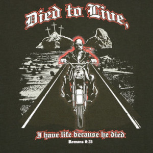 Died To Live Black Motorcycle T Shirt SHORT SLEEVE