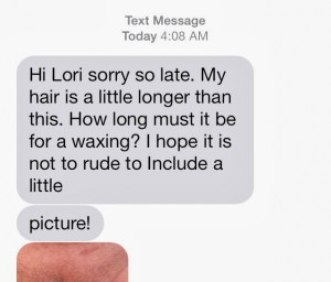 Question and Answer Via Text on Men's Brazilian Wax: