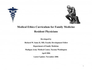 Medical Ethics Curriculum Final(20 Nov06)