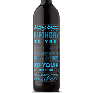 Manos Gifts - Happy Birthday Etched Wine Bottle