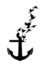 anchor into bird tattoo