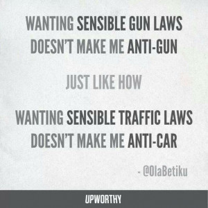 Wanting sensible gun laws doesn't make me anti-gun just like how ...