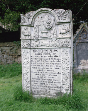 John Peel's gravestone, St Kentigern's parish churchyard, Caldbeck ...