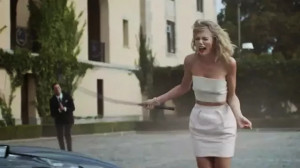 Taylor is getting back at her lover in this cream two-piece outfit ...