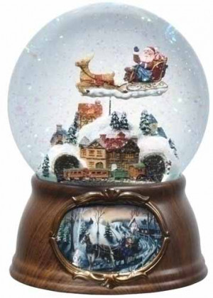 Village Snow Globe Santa