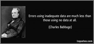Errors using inadequate data are much less than those using no data at ...