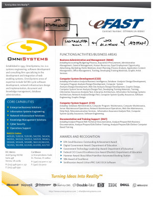 eFAST Capability Flyer Customer Quotes News Site Map