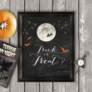 Trick or treat Halloween wall art for Halloween decor by HelloAm, $5 ...