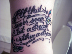 Literary Tattoos: Edgar Allan Poe A Dream Within A Dream