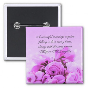 Luxury Lavender Roses Bouquet Quotes Button Pin